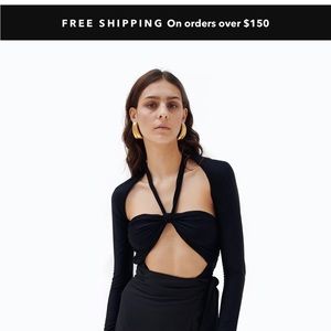 Ronny Kobo Collection Black Cutout Blouse